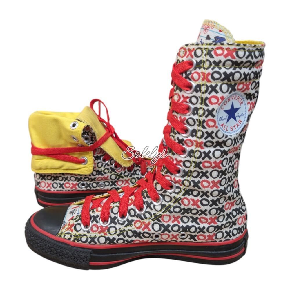 Converse 2011 XHI Extra Calf High Custom White Black Red XOXO Sneaker Womens 5